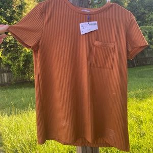 Zara Shiny Bronze Crop top